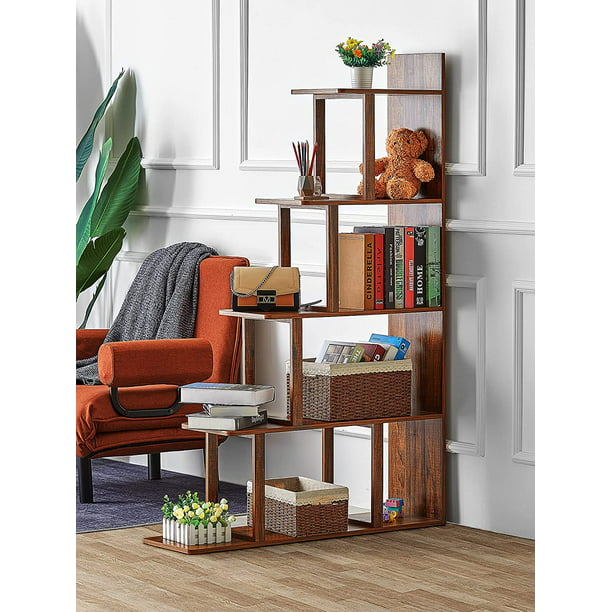 Cinak Ladder Corner Bookshelf 5 Tier, Corner Office Bookcase