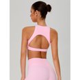 thumbnail image 5 of IDOPIP Womens High Neck Sports Bra Removable Pads Cut Out Back Sleeveless Medium-impact for Workout Gym Yoga Pilates Athletic S Pink, 5 of 6