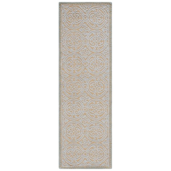 Safavieh Cambridge Jordan Geometric Hand Tufted Blue/Gold Rug Runner, 2'6" x 18'