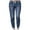 Dark Blue, variant on UTTOASFAY for Women Pants Women'S Mid Waisted Poket Lace Up Lantern Jeans Pants Denim Casual Trousers Light Blue 10(Xl)