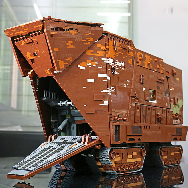 Mould King 21009 Star Plan Building Set Moc-13289 Motorized Cavegod UCS  Sandcrawler Star Wars for Kids Adult, Brown 