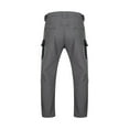 thumbnail image 4 of RYDCOT Men's Solid Color Warm Cargo Pants Outdoor Comfortable Breathable Training Hiking Workwear Pants Gray, 4 of 9