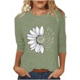 thumbnail image 1 of T-Shirts Décontractés à Col Rond Imprimé Floral Manches 3/4 pour Femmes, Pack de T-Shirts Burnout pour Femmes, Ensemble de T-Shirts d'Entraînement pour Femmes, 1 of 5