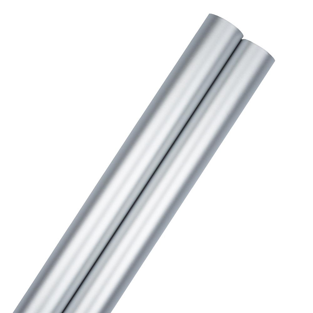 JAM Paper Matte Wrapping Paper, 50 Sq. ft Total, Silver Foil, 2 Rolls