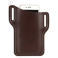 thumbnail image 6 of Gustavedesign Universal Cellphone Pouch Holster Vertical Leather Belt Pouch Hybrid Carrying Case Waist Bag with Belt Loop for iPhone 11 12 Pro X/XR Galaxy S20 S10, Khaki, 6 of 10