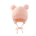 thumbnail image 2 of Winter Baby Woolen Hat Solid Color Warm Knitted Hat and Gloves Two-piece Set, 2 of 10
