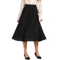 thumbnail image 4 of Falda plisada INSPIRE CHIC para mujer con cintura elástica, falda midi fluida en línea A XS negra, 4 of 5