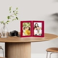 Double 5x7 Picture Frame Vertical, Engineered Wood Bifold Photo Frame ...