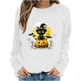 thumbnail image 6 of FDGIU Women's Loose Cute Crewneck Pullover, Halloween Graphic Tees for Women, Pumpkin Long Sleeve Tops, Soft Breathable Casual Top，Oversized Hooded Sweatshirts Fall, 6 of 6