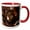 Red/White, variant on 3drose, Digital Grunge Metal Deco Techno Art, 11oz Two-tone Black Mug