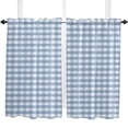 thumbnail image 4 of White Blue Plaid Curtains for Living Room Bedroom Curtains Kitchen Curtains for the Kids Room Window Treatments Drapes, 4 of 5