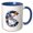 Blue/White, variant on 3drose, Awesome Letter C. Space Flight Astronaut Winsome Monogram Art Gift, 15oz Mug