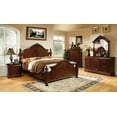 Traditional Brown Cherry Solid Wood Queen Bedroom Set 5pcs FOA CM7952-Q ...