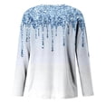 thumbnail image 3 of sovlvnd Clearance under 5 Women's Casual Loose Trendy Sequin Fashionable Oversize Printed Round Neck Long Sleeve Comfortable Loose Top, 3 of 4