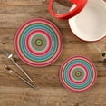 thumbnail image 2 of GZHJMY Mexican Blanket Serape Stripes Trivets Pot Holders Set of 2, Hot Pads 7.09"+9.45",Table Mats,Placemats Set for Cooking and Baking, Cotton Braided Hot Pads, 2 of 7