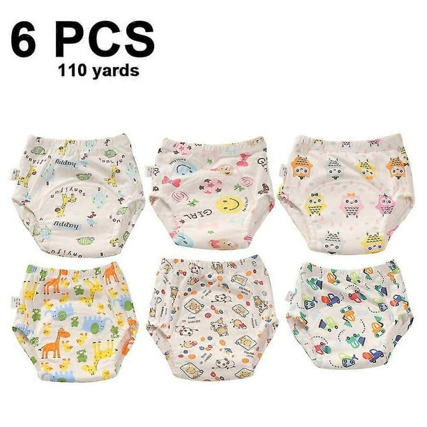 6-Pack Unisex Cotton Reusable Potty Training Underwear Breathable Toddler Boys and Girls Pee Training Panties