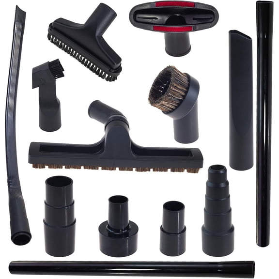 11 PCS Universal Shop Vac Attachments-Vacuum Attachments Kit for Shop Vac Accessories - Includes Horse Hair Vacuum Brush, Floor Brush, and Hose Adapters for 2 1/2" to 1 1/4" & 1 7/8" to 1" Hoses