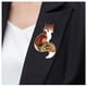 thumbnail image 5 of Divertido broche de zorro esmaltado con de imitación, regalos, marrón Zulema Alfileres de broche, 5 of 8
