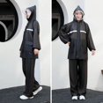 thumbnail image 1 of Typpkmm Chubasquero Y Pantalones De Lluvia Unisex Engrosados, Pvc full glue thickened [pocket + face protection] mysterious black, 1 of 6
