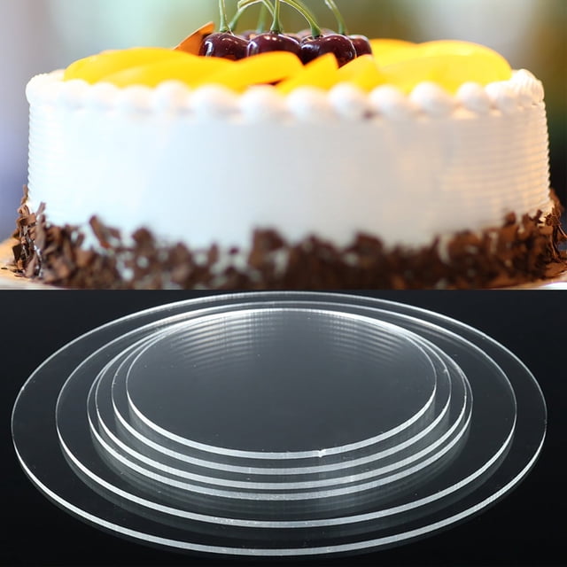 Cqxid Plateaux de Cuisson et Plateaux à Moins de 10 $ Feuille Acrylique Transparente Cercle Rond Disque à Gâteau Acrylique Cercle Acrylique Disque à Gâteau Feuille Acrylique Dessus de Table Rond Acrylique