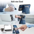 thumbnail image 4 of ELEHOLD Case for iPhone 16 Pro Max, Magnetic Wallet RFID Blocking Case,Leather Flip Cover with Card Holder,Blue, 4 of 11