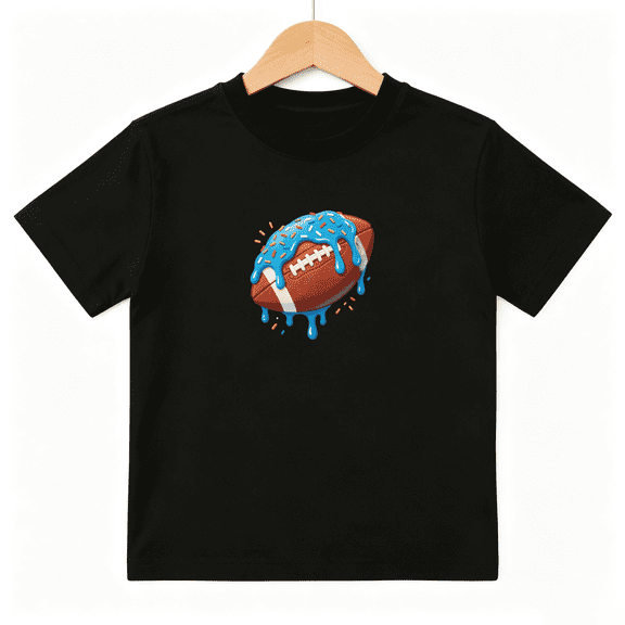 Football Ice Cream Boys Graphic Tee, Funny Melting Sports 100% Cotton Kids Short Sleeve T-Shirt