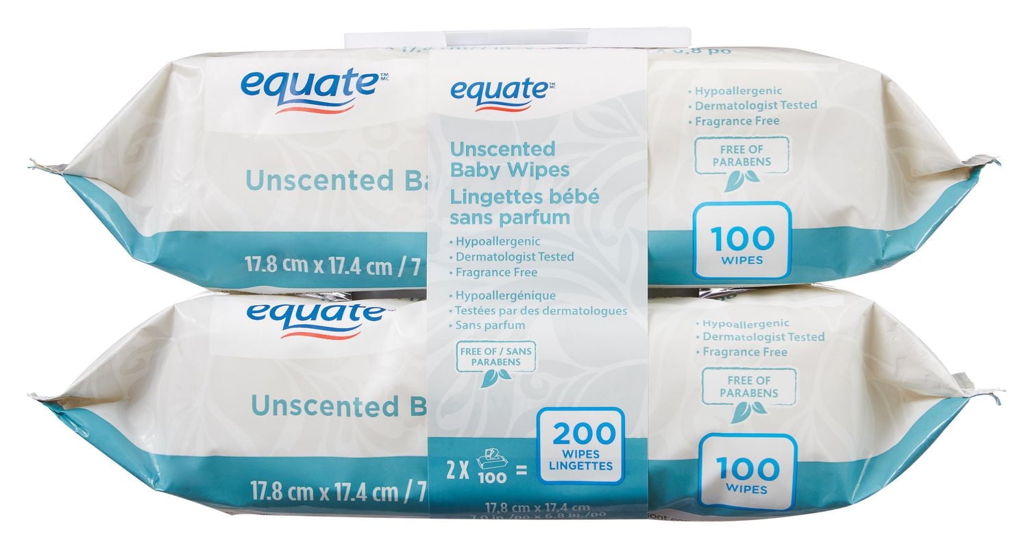 Equate Unscented Baby Wipes, 200 wipes