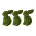 thumbnail image 4 of 3 unids Flocked Bunny Statues Decoraciones de conejo de Pascua Decoraciones encantadoras del patio, 4 of 4