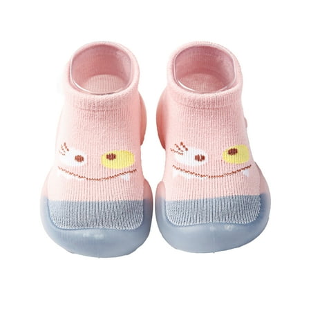 

Yoone 1Pair First-walking Shoes Elastic Shoes Surface Anti-slip Customized Baby First-walking Sneaker for Home