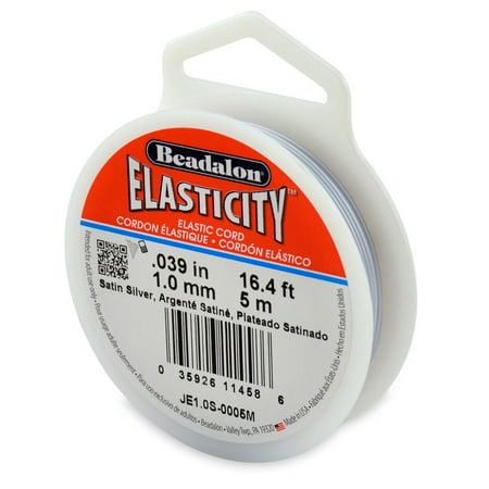 Bead Stringing Cord - Elasticity Bead Stringing Cord 1mm Satin Silver (5 meters)