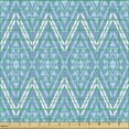 thumbnail image 2 of Folk Upholstery Fabric by the Yard, Boho Style Continuous Pattern with Zigzags and Rhombuses, Decorative Fabric for DIY and Home Accents, Sky Blue Pale Sky Blue by Ambesonne, 2 of 5