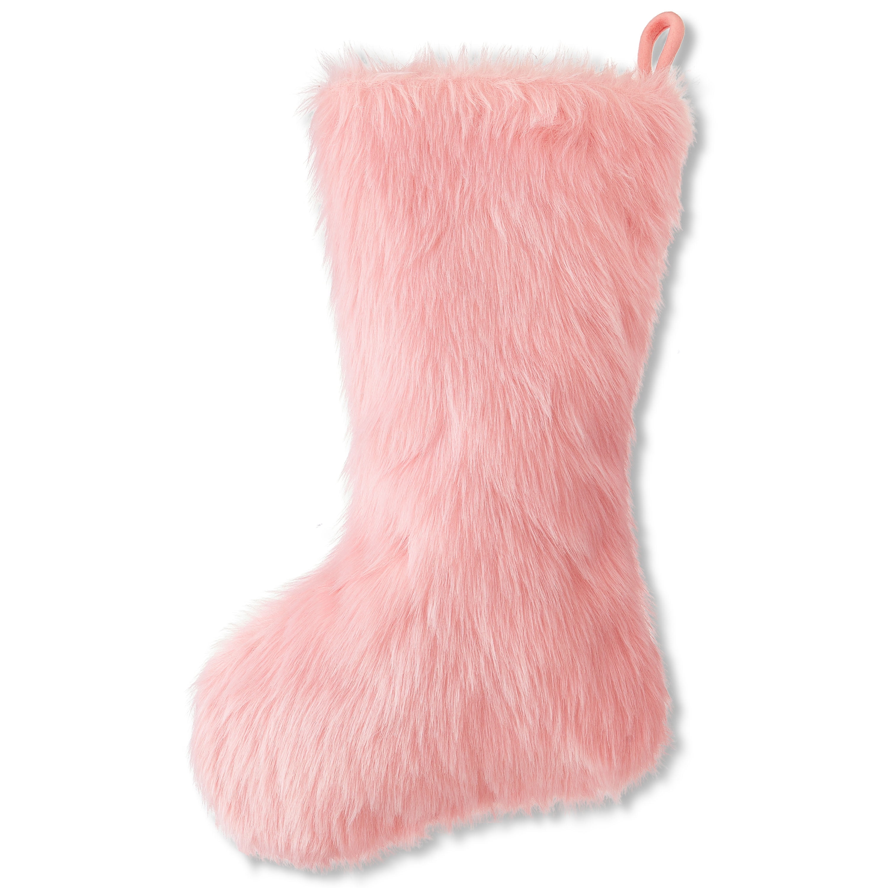 Dolly Parton 20 inch Pink Fur Christmas Stocking with Signature and Charm