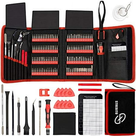 

STREBITO Screwdriver Sets 142-Piece Electronics Precision Screwdriver with 120 Bits Magnetic Repair Tool Kit for iPhone MacBook Computer Laptop PC Tablet PS4 Xbox Nintendo Game Console
