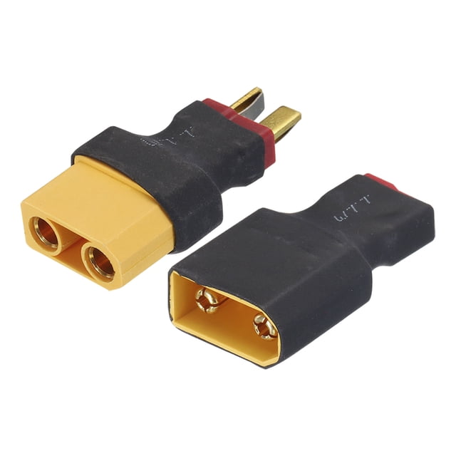 Adaptador de conector Uxcell 2Pcs XT90 macho a T-Plug hembra XT90 hembra a T-Plug macho para batería RC, convertidor de batería LiPo RC