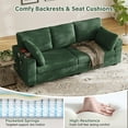 thumbnail image 4 of Rophefx 82" Comfy 3 Seat Sofa,Corduroy Deep Seat 3 Seater Couch with USB Ports,Cup Holders,Modern Loveseat Sofa for Small Spaces, Living Room, Bedroom,Green, 4 of 9