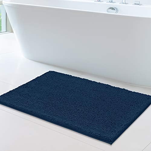 Alfombra de baño MAYSHINE, felpa suave, felpa, azul oscuro, 60 x 100 cm