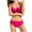 Pinky, variant on Women's Bikini Swimsuits - Trendy Front Wrap 2 Piece Bathing Suits - Ruched Tie Back Halter Vacation Two Piece Swimsuits Summer Beach Swimwear Pinky L