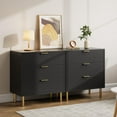 thumbnail image 7 of Accent 3 Drawer Dresser for Bedroom with Gold Handle and Large Drawer, Wood Double Chest of Drawers and Storage Organizer for Living Room, Hallway, Entryway, 7 of 7