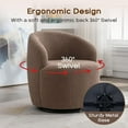 thumbnail image 3 of Swivel Barrel Chair with Teddy Fabric, Swivel Accent Chair, Comfy Sherpa Round Accent Chair, Swivel Club Armchair for Nursery Living Room Bedroom (Ivory), 3 of 6