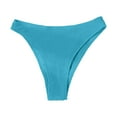 thumbnail image 3 of Women's Bikini Swim Bottom Briefs - Mid Waist, High Cut, Ribbed Design, for Beach & Pool, 3 of 4