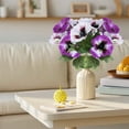 thumbnail image 6 of Artificial Pansy Flower Stems, Realistic Multicolor Fake Blooms with Green Leaves, Long Stem, Low Maintenance for Vase Arrangement, Home Decor, Wedding Party Floral Centerpieces, Indoor Use, 6 of 7