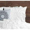 thumbnail image 5 of DNG Creations 5 Piece Luxury Circle Ruffle Comforter with 1 Freebie Ruffle Pillow All-season 550 GSM 800TC, 100% Egyptian Cotton ( Oversized Queen Size ) Solid White Colour, 5 of 5