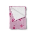 thumbnail image 2 of Floral Soft Flannel Fleece Blanket, Blooming Romantic Flowers with Mini Polka Dots on the Background Garden Art, Cozy Plush for Indoor and Outdoor Use, 50" x 70", Hot Pink Grey Pink, by Ambesonne, 2 of 5