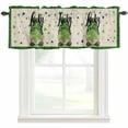 thumbnail image 4 of Kitchen Valances for Window, St. Patrick's Day Dwarf Retro Linen Light Filtering Rod Pocket Valance Curtain, Green Shamrock Checkered Short Curtains Window Topper for Bedroom Living Room 42x12in, 4 of 9