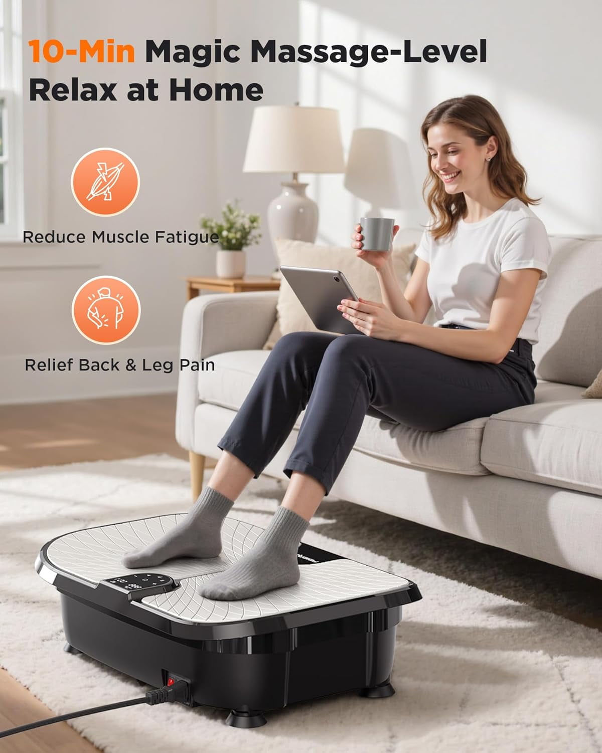 Librala Vibration Plate Exercise Machine, 400 LBS Capacity Vibration Plate for Lymphatic Drainage, Max Space for Whole-Body Workout & Relaxation at Home