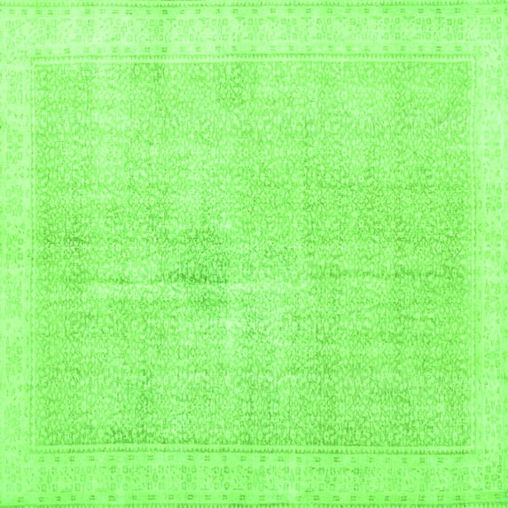 Ahgly Company Indoor Square Persian Green Traditional Area Rugs, 5' Square