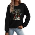 thumbnail image 2 of Cadancy Long Sleeve Christmas Shirts for Women Xmas Light Cute Graphic Funny Pullover Tops Crew Neck Long Sleeve Loose Winter Sweatshirts Holiday Festival Outfits 2025, 2 of 5