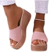 thumbnail image 5 of KEGIRLOM Women's Fashionable And Casual Summer Thick-Soled Outdoor Wedge Sandals Pink 7.5, 5 of 7