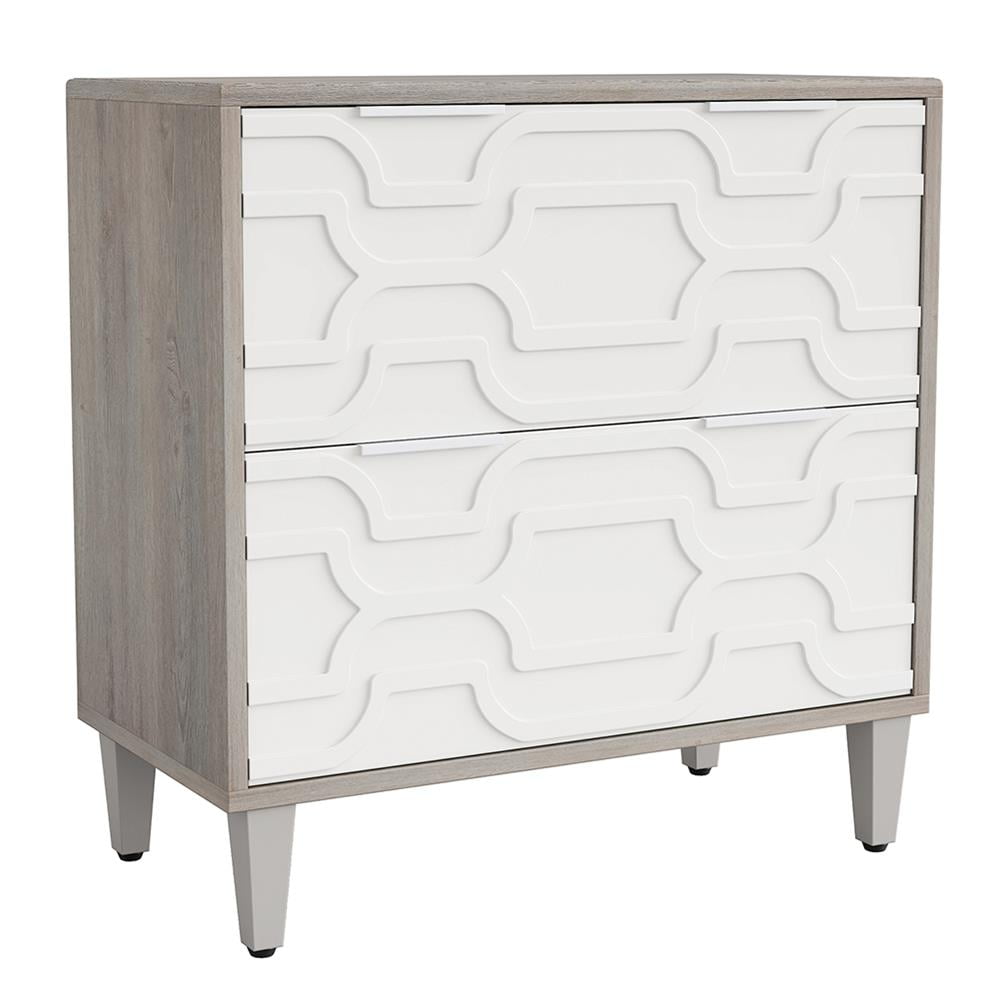 Barara King File Stroage Cabinet, File Cabinet, Office Filing Cabinet Organizer, Wood File Cabinet, 2-Drawer Storage Cabinet for A4/Letter/Legal Size,White