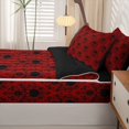 thumbnail image 5 of Homewish Bohemian Skull Skeleton Zipper Full Size Comforter Sets with Fitted Sheet and 2 Pillowcases,Vintage Red Damask Zipper Bedding Set,Halloween Bed Set,Black Reversible,4pcs, 5 of 8